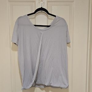 Light Gray Women's Short Sleeve Athletic Top
